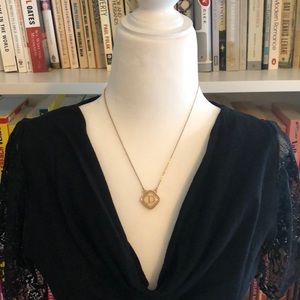 “D” initial gold necklace